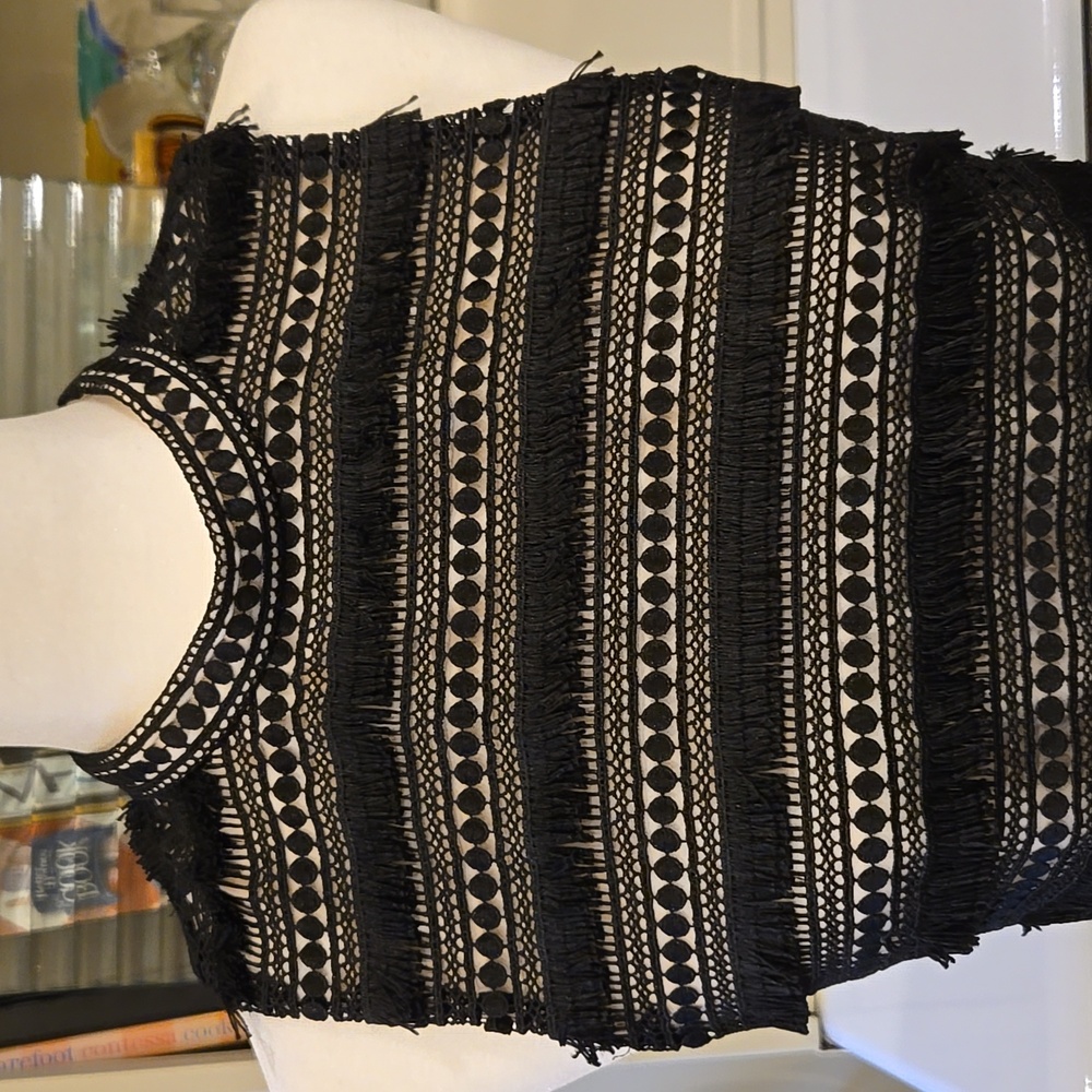 EUC Wms J. Crew Black Fringe Dress Size 2 - Picture 3 of 8